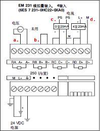 工控论坛 产品 plc  (2)模拟量输入的接线方式  以4ai em231模块为例