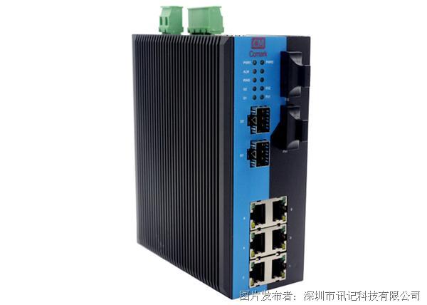 深圳訊記6電2光網管型工業以太網交換機