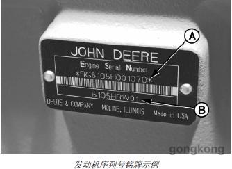 john deere柴油发动机序列号铭牌信息